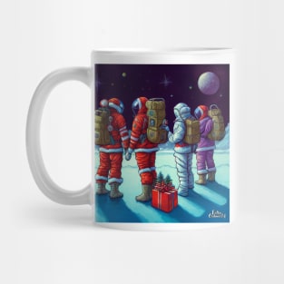 Santa Claus Astronauts at Christmas in Space Mug